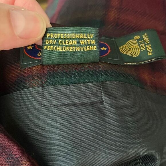 New Vtg True Wrap Worsted Wool Tally Ho Tartan Plaid Midi Pencil Skirt 8 - Picture 9 of 10